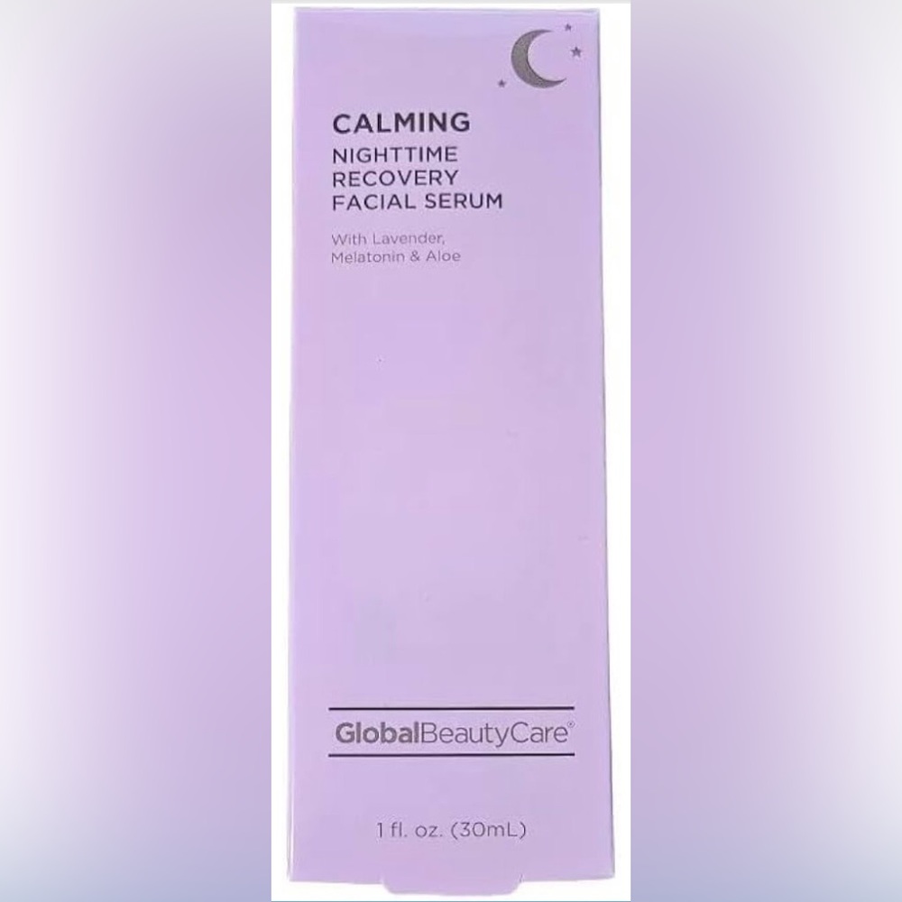Global Beauty Care Calming Nighttime Recovery Facial Serum NEW Lavender Aloe
